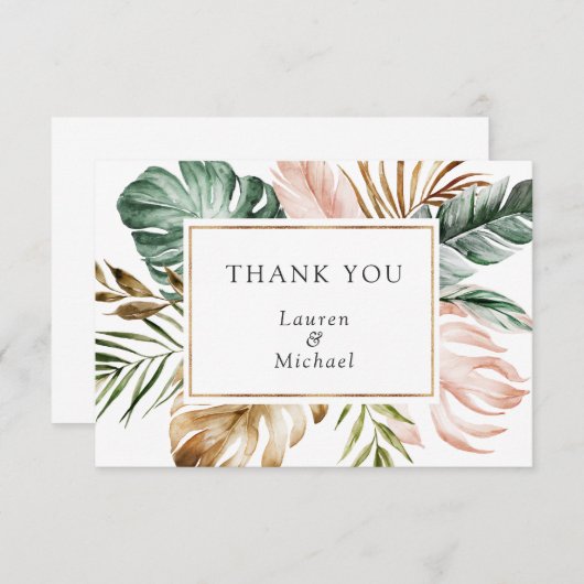 Tropische palmbladeren Hartelijk dank Bedankkaart (Voorkant / Achterkant)