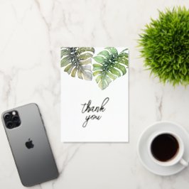 Tropische palmbladeren Hartelijk dank voor Gold Folie Wenskaart