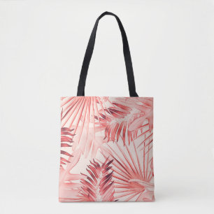 Tropische palmbladeren, Hawaïaans stijlvol patroon Tote Bag