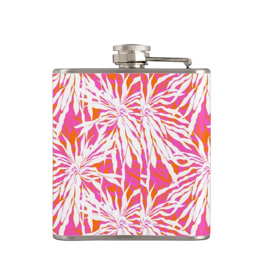 Tropische palmbladeren heupfles (Achterkant)