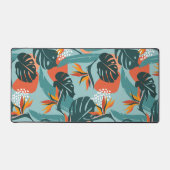 Tropische palmbladeren hibiscus en vormen patroon bureaumat (Voorkant)