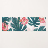 Tropische palmbladeren, Hibiskus - gepersonaliseer Yogamat (Voorkant (horizontaal))