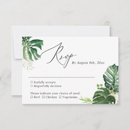 Tropische Palmbladeren Huwelijk RSVP Kaart