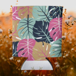 Tropische Palmbladeren in Roze & Blauw | Drankjes Blikjeskoeler