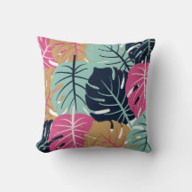 Tropische palmbladeren in roze en blauw | decorati