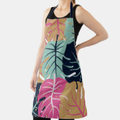 Tropische palmbladeren in roze en blauw | koken schort (Insitu)