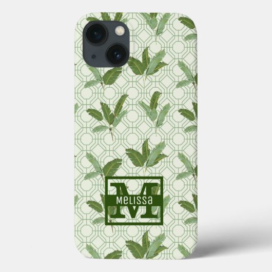 Tropische palmbladeren | Jouw namen toevoegen Case-Mate iPhone Case (Achterkant)