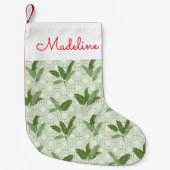 Tropische palmbladeren | Jouw namen toevoegen Kleine Kerstsok (Voorkant)