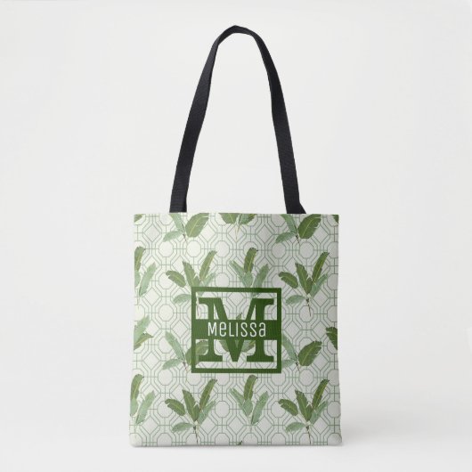 Tropische palmbladeren | Jouw namen toevoegen Tote Bag (Voorkant)