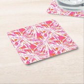 Tropische palmbladeren kartonnen onderzetters (Schuin)