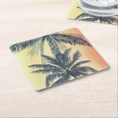 Tropische palmbladeren kartonnen onderzetters (Schuin)