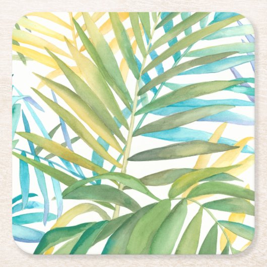 Tropische palmbladeren kartonnen onderzetters (Voorkant)