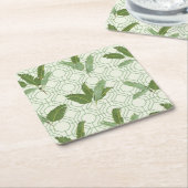 Tropische palmbladeren kartonnen onderzetters (Schuin)