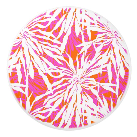 Tropische palmbladeren keramische knop (Voorkant)