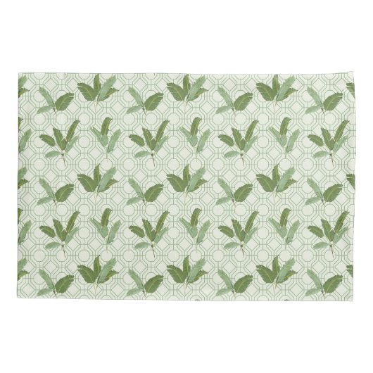 Tropische palmbladeren kussensloop (Achterkant-Links)