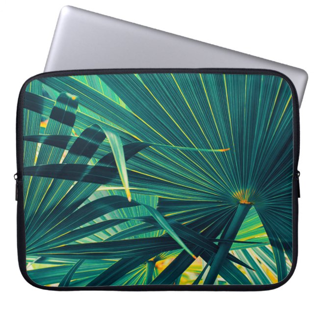 Tropische palmbladeren laptop sleeve (Voorkant)