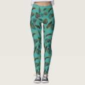 Tropische Palmbladeren Leggings (Voorkant)