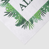 Tropische palmbladeren lijst aangepaste naam tissuepapier (Detail)