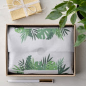 Tropische palmbladeren lijst aangepaste naam tissuepapier (Geschenk)