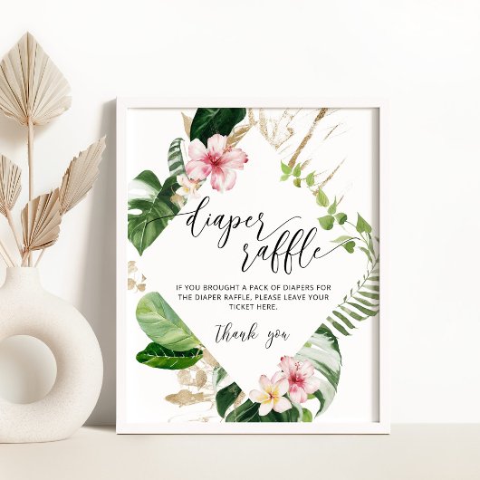 Tropische palmbladeren Luierloterij Poster