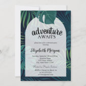 Tropische palmbladeren met pensioen kaart (Voorkant)