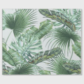 Tropische palmbladeren, monstera, bananenblad, jun cadeaupapier (Vlak)