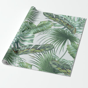 Tropische palmbladeren, monstera, bananenblad, jun cadeaupapier