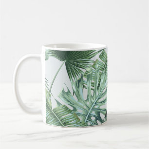 Tropische palmbladeren, monstera, bananenblad, jun koffiemok