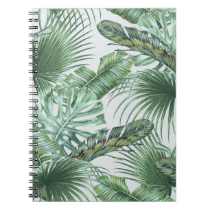 Tropische palmbladeren, monstera, bananenblad, jun notitieboek