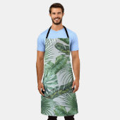 Tropische palmbladeren, monstera, bananenblad, jun schort (Gedragen)