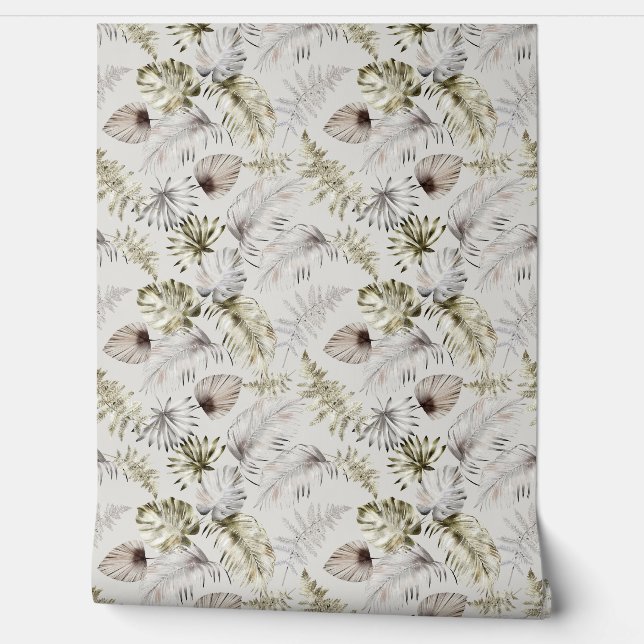 Tropische palmbladeren Monsterra Behang (Afrollen)