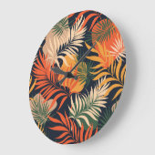 Tropische palmbladeren:  naadloos grote klok (Hoek)