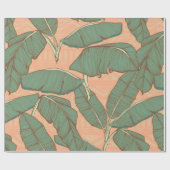 Tropische palmbladeren naadloze achtergrond cadeaupapier (Vlak)