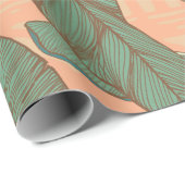 Tropische palmbladeren naadloze achtergrond cadeaupapier (Rol Hoek)