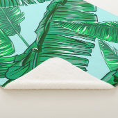 Tropische palmbladeren naadloze  florale pasta sherpa deken (3/4)