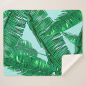 Tropische palmbladeren naadloze  florale pasta sherpa deken (Voorkant (horizontaal))