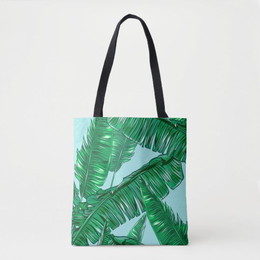 Tropische palmbladeren naadloze  florale pasta tote bag (Voorkant)