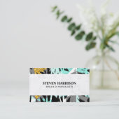 Tropische palmbladeren | Natuurlijke | Marmer Visitekaartje (Staand voorkant)