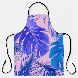 Tropische palmbladeren, oerwoud verlaat naadloze f schort