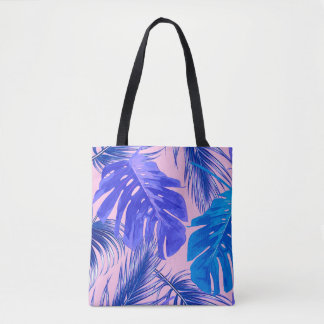 Tropische palmbladeren, oerwoud verlaat naadloze f tote bag