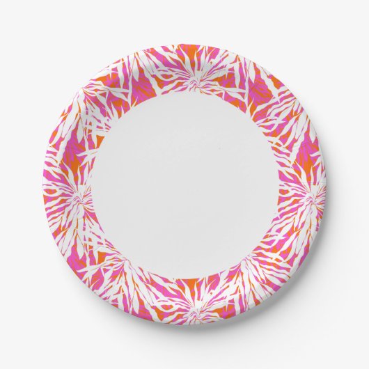 Tropische palmbladeren papieren bordje (Voorkant)
