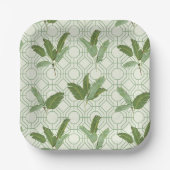 Tropische palmbladeren papieren bordje (Voorkant)