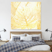 Tropische palmbladeren: patroon. canvas afdruk (Insitu (Slaapkamer))