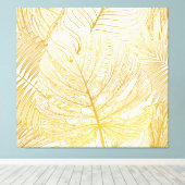 Tropische palmbladeren: patroon. canvas afdruk (Insitu (Houten vloer))