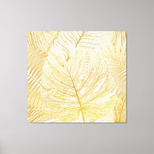 Tropische palmbladeren:  patroon. canvas afdruk