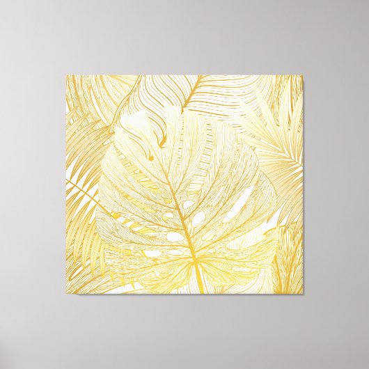 Tropische palmbladeren: patroon. canvas afdruk (Voorkant)