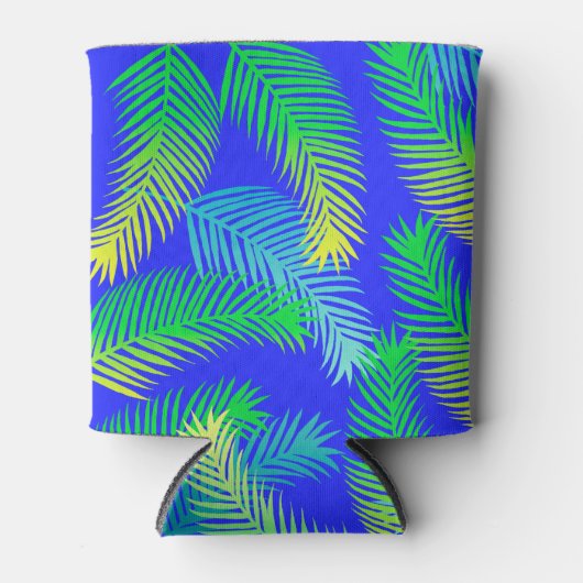 Tropische palmbladeren patroon - moderne botanisch blikjeskoeler (Voorkant)