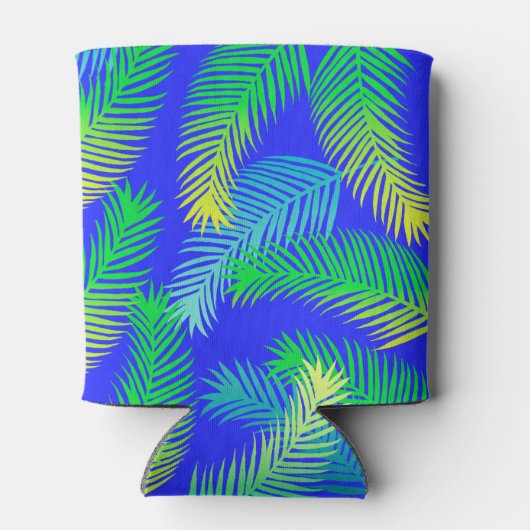 Tropische palmbladeren patroon - moderne botanisch blikjeskoeler (Achterkant)