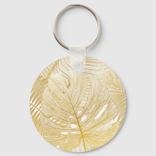 Tropische palmbladeren:  patroon. sleutelhanger