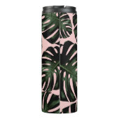 Tropische palmbladeren Persoonlijke Canvas tas Thermosbeker (Achterkant)